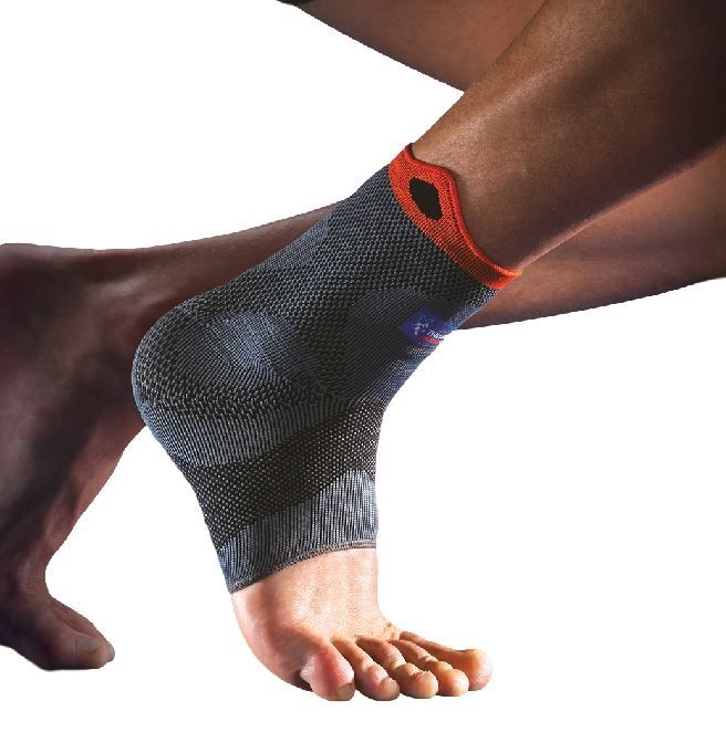 2 Fasce Elastiche Per Caviglia Arancioni Taglia L (Scarpe 40-42.5)