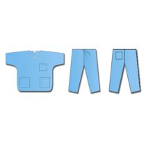 Gima uniforme in tessuto non tessuto con casacca a manica corta e pantaloni, non sterile, con tasche