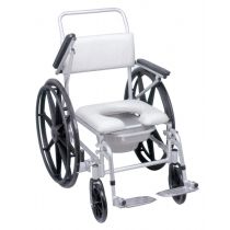 Carrozzina comoda da Doccia e Wc con Autospinta Diametro Ruote Anteriori 20 Cm