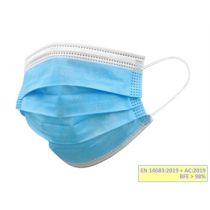 Gima mascherina pediatrica a 3 veli azzurra con elastici auricolari in tessuto non tessuto 10 pezzi