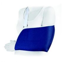 Mopedia reggibraccio in raso di cotone con lacci regolabili misura small blu 34x19,5 cm