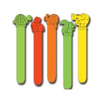 Gima abbassalingua pediatrici in plastica colorata con animali confezionati singolarmente