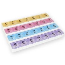Gima portapillole settimanale con 4 scomparti giornalieri etichette multilingue plastica multicolore