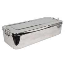 Scatola in Acciaio Inox con Manici 50x20x10 cm