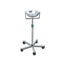 Gima porta catino regolabile in acciaio cromato con base a 5 rotelle e catino Ø 32 cm incluso