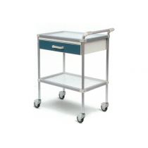 Gima carrello con cassetto in lega leggera anodizzata e ripiani amovibili in acciaio inox, 65x45x80 cm
