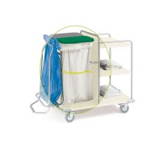 Gima sacco per carrelli lavanderia in tessuto sintetico bianco con banda gialla lavabile 57x103 cm