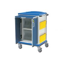 Gima carrello portalastre con 32 scomparti estraibili in acciaio verniciato e bilaminato grigio