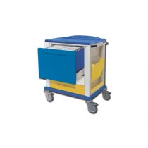 Gima carrello per cartelle cliniche in acciaio verniciato e plastica con 4 ruote diametro 125 mm