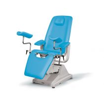 Gima Gynex Professional poltrona ginecologica elettrica con 3 motori azzurra con braccioli imbottiti