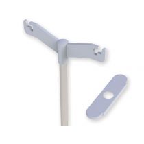 Gima asta portaflebo in plastica ABS bianca con bracci a Y per carrello multiuso aggancio rapido