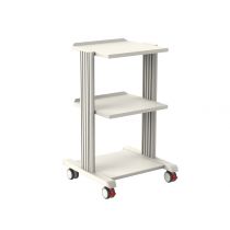 Gima Smart carrello a tre ripiani in alluminio grigio e bianco con ruote e ripiani verniciati a polvere