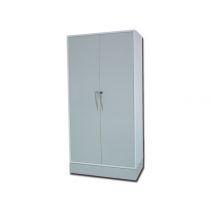 Gima armadio in metallo verniciato a polvere con 4 ripiani regolabili e serratura bianco 100x50x200 cm