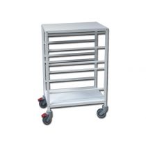Gima carrello di servizio per vaschette e cestelli ISO in acciaio verniciato con ruote girevoli 65x47x100 cm