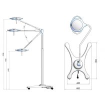 Gima Pentaled 12 lampada a LED per diagnostica 5000K 12 LED policarbonato maneggevole bianca