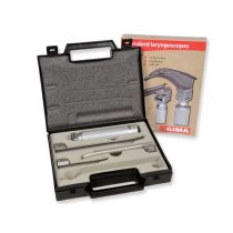 Gima set laringoscopio con tre lame Miller 1, 2, 3 manico satinato acciaio inox custodia plastica