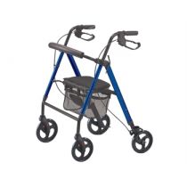 Deambulatore Leggero Pieghevole in Alluminio Blu con Freni Integrati