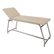 Lettino Visita Medica- Portata 120 kg -Cromato -Materasso Beige