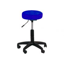 Gima sgabello regolabile con seduta imbottita in finta pelle Ø 36 cm base in plastica con 5 ruote