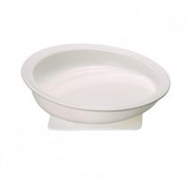 Piatto Inclinato con Ventosa - Lavabile e Microonde - Bianco