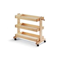 Carrello Psicomotorio in Legno con Ruote Piroettanti