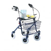 Quatro - Rollator Regolabile con Portaoggetti e Freni - Blu