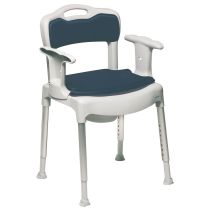 Fauteuil de Toilettes Swift Confort – Sedia WC e Doccia con Seduta Imbottita, Struttura Leggera in Alluminio, Altezza Regolabile, Portata 160 kg