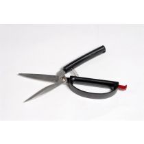 Identites forbici ergonomiche per anziani con manico largo e ritorno automatico 19 cm nere acciaio inox