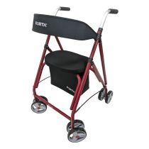 Rollator Drakon Modello 1 – Deambulatore Pieghevole Ultra-Leggero con 4 Ruote Doppie, Seduta Comfort e Schienale Ergonomico, Freni ad Appoggio Posteriori, Portata 130 kg
