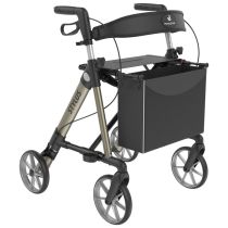 Rollator Rehasense Stylus Ultra Leggero a 4 Ruote per Esterni con Seduta, Frenata Facile e Borsa