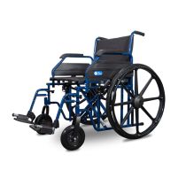 Fauteuil Roulant XL Bariatrique – Carrozzina Manuale Rinforzata con Seduta 55 cm, Portata 200 kg, Struttura in Acciaio e Braccioli Regolabili