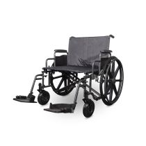 Carrozzina XXL ONYX Bariatrica Pieghevole – Seduta 67 cm, Portata 272 kg, Struttura in Acciaio, Braccioli Ribaltabili e Poggiapiedi Regolabili