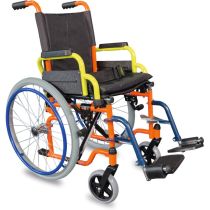 Fauteuil Roulant Enfant – Sedia a Rotelle Manuale Pediatrica Pieghevole in Acciaio con Braccioli Ribaltabili, Pedane Pieghevoli e Cintura di Sicurezza, Portata 80 kg