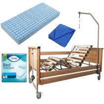 Kit Deluxe Degenza: Letto Elettrico Pieghevole Virgo + Materasso Antidecubito + Fodera Ignifuga + Traverse Letto Assorbenti
