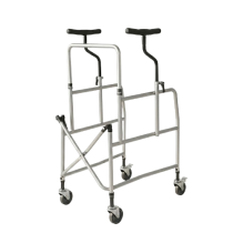 Termigea Deambulatore Pieghevole con Base Regolabile e Appoggi Sottoascellari – Struttura in Acciaio e Ruote con Freno