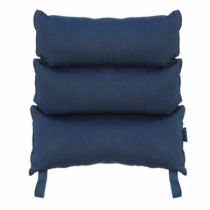 Cuscino a Tre Sezioni in Fibra Cava Siliconata Blu Cotone 100%