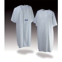 Camicia Degente Unisex Cotone Maniche Corte Bianco/Azzurro