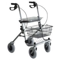 Deambulatore Rollator con 4 Ruote, Seggiola, Cestino