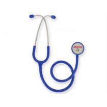 Gima Duofono Classic stetoscopio con testa in acciaio inox e tubi in PVC blu royal per adulti e pediatrici
