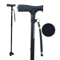 Bastone Pieghevole Pratico, Leggero e Facile da Trasportare-Nero