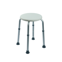 Sgabello Doccia Circolare Regolabile in Alluminio e Polietilene