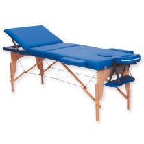 Lettino da Massaggio in Legno a 3 Sezioni - Altezza Regolabile - Blu