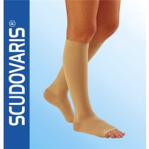 Gambaletto compressione graduata Luropas Scudovaris beige punta aperta