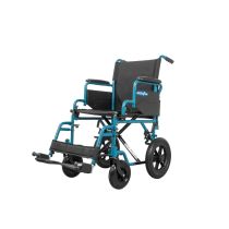 Sedia a Rotelle Pieghevole da Transito "AEGEUS" 12" in Acciaio Seduta 46 cm