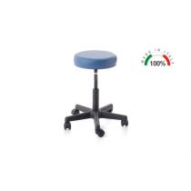 Skema Form sgabello girevole con base in plastica Ø 50 cm, elevazione a vite 140 mm, sedile imbottito Ø 32 cm