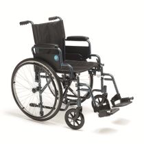 Carrozzina Pieghevole in Acciaio con Ruote 24" e Pedane Estraibili