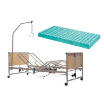 Kit Intermed Letto Elettrico 3 Motori Altezza Variabile Senza Sponde + Materasso Antidecubito Ventilato in Poliuretano