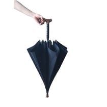 Bastone Con Ombrello 2 in 1 - Ergonomico e Antiscivolo - Nero