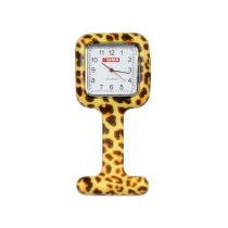Orologio per Infermieri Quadrato - Fantasia Leopardo - Rilevatore Battito e Polso dei Pazienti