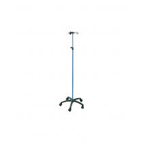 Piantana portaflebo regolabile con ruote, blu, 4 ganci